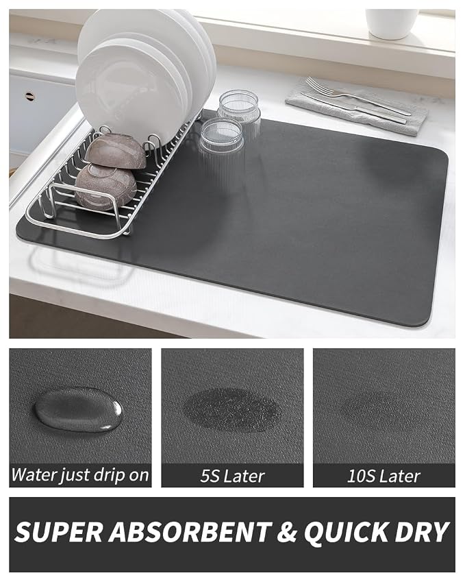 Super Absorbent Dish Drying Mat for Kitchen Counter