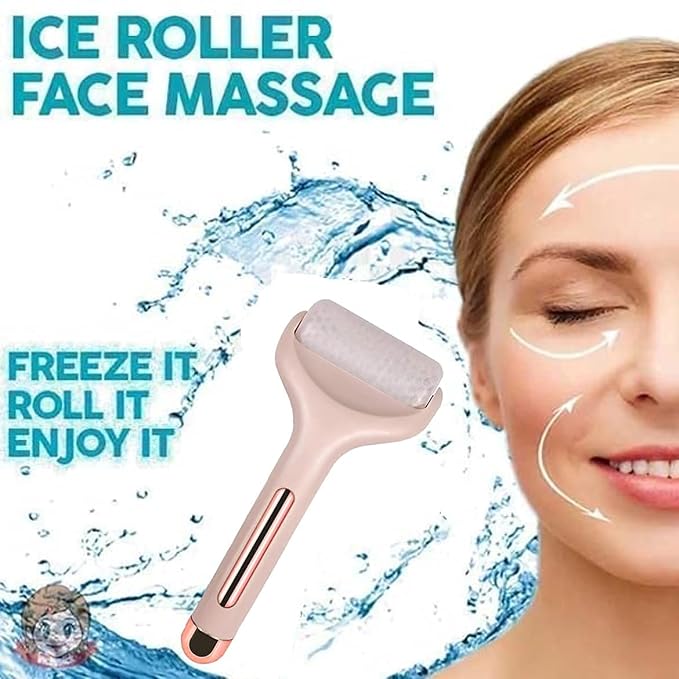 Ice Roller Face Massager Facial Skin Care Tool with Cool Gel Beads