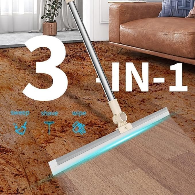 Magic Broom Silicone Floor Wiper with 180° Rotating Squeegee