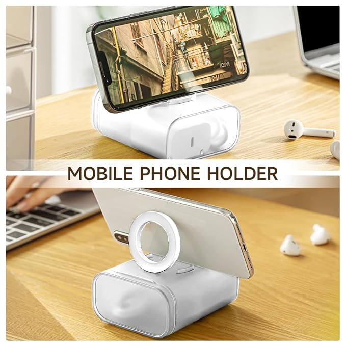 Phone Holder Cable Box with Folding Stand