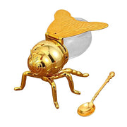 Bee Shaped Honey Jar with Spoon Condiment Pot