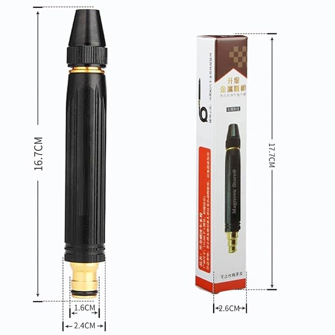 High Pressure Water Gun Nozzle Adjustable Brass Jet Water Spray Nozzle