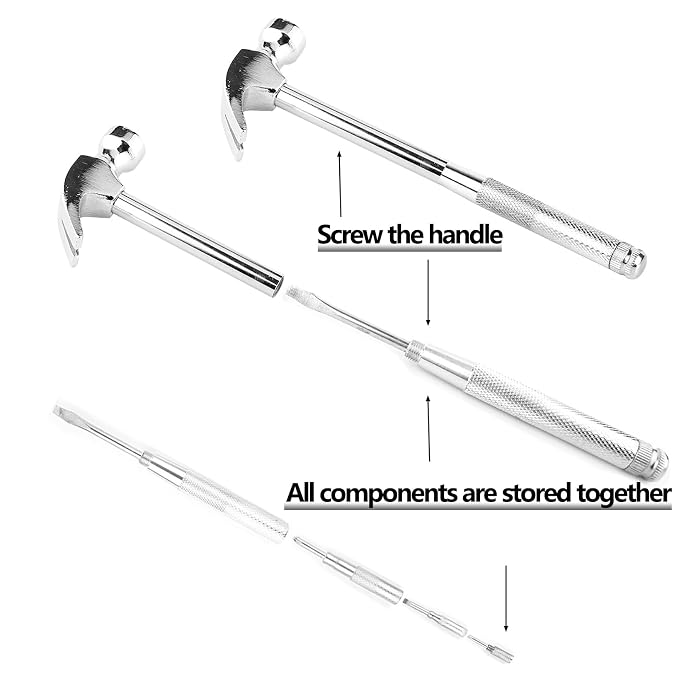 6-in-1 Metal Multifunction Hammer & Screwdriver Hand Tool Set