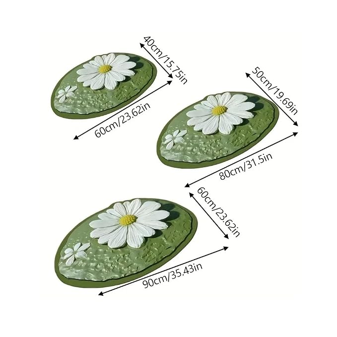 Water Absorbent 3D Multi Flower Design Anti-Slip Mat