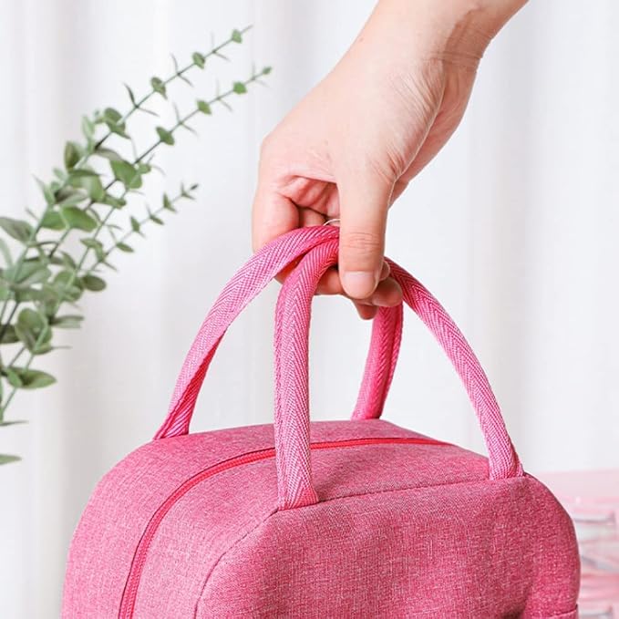 Reusable Thermal Lunch Tote Portable Canvas Lunch Holder
