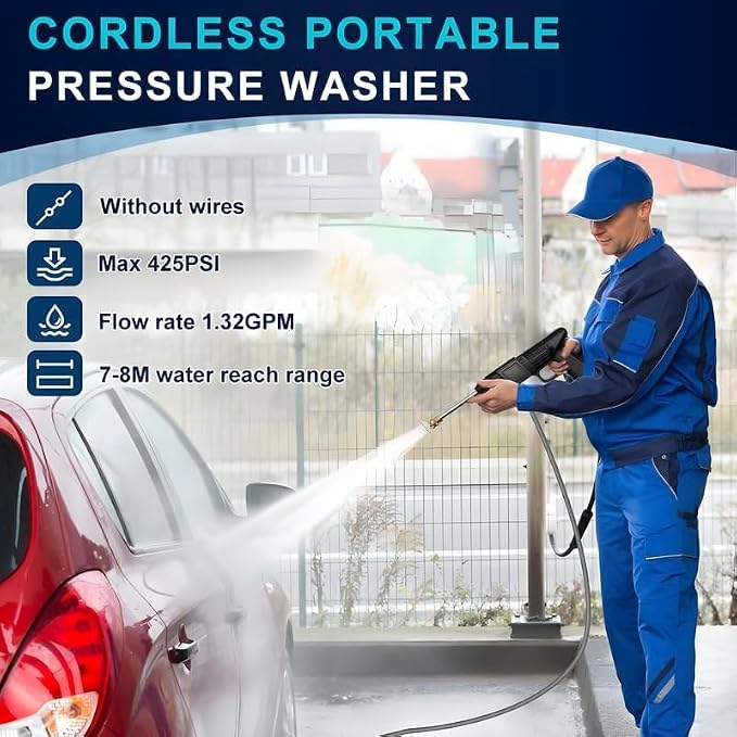 Portable Power Washer with Adjustable Nozzle