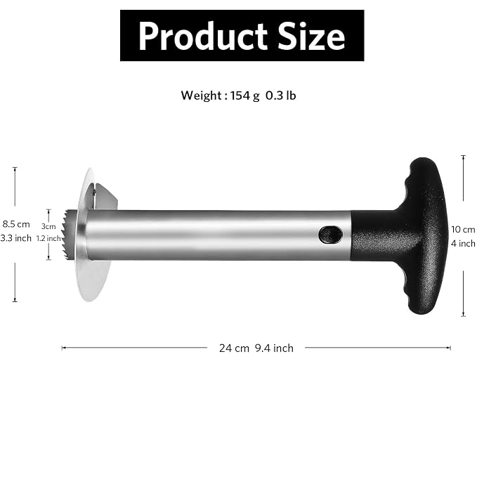 Pineapple Corer with Food Grade Stainless Steel Blade and ABS Grip