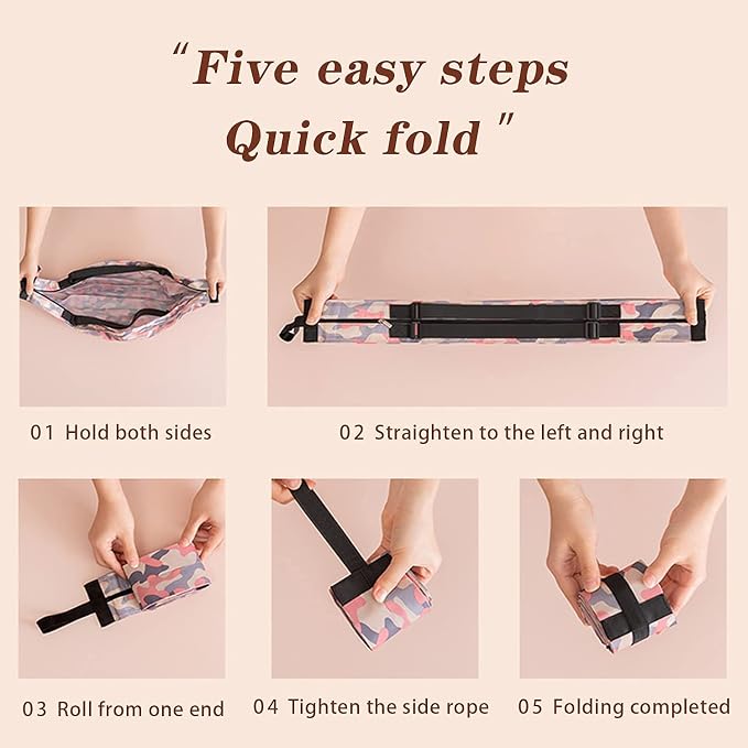 Foldable Reusable Shopping Bag With Zipper & Handle