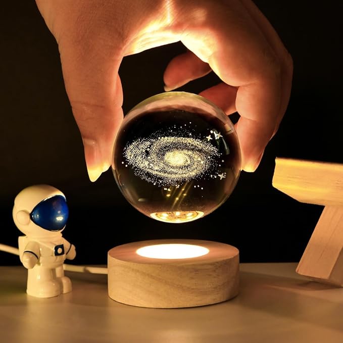 Galaxy Ball Galaxy 3D Crystal LED Stand Glass Decorative Ball