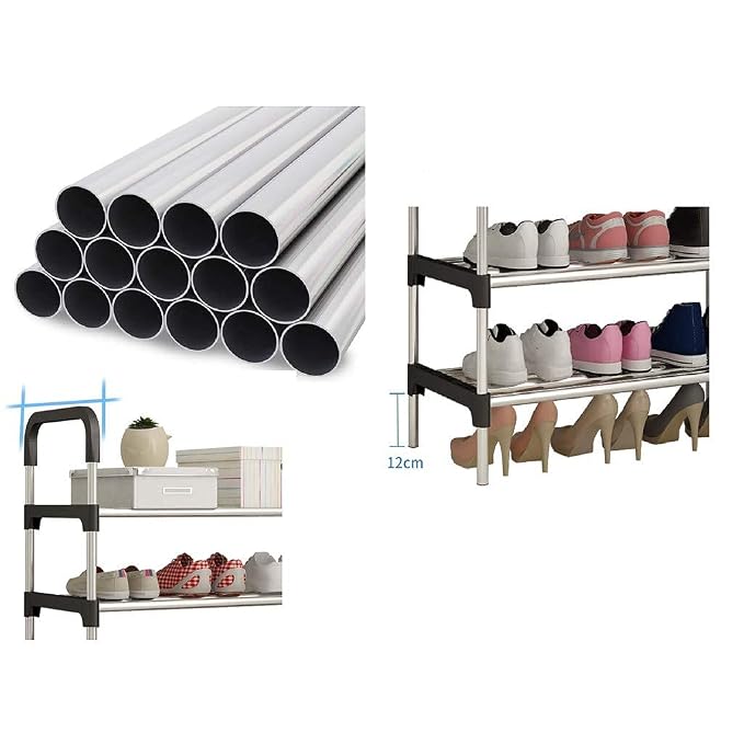 Metal Shoe Rack for Home, Adjustable & Stackable Waterproof 5-Tier Shoe Rack