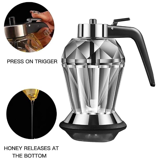 Honey Dispenser No Drip Glass