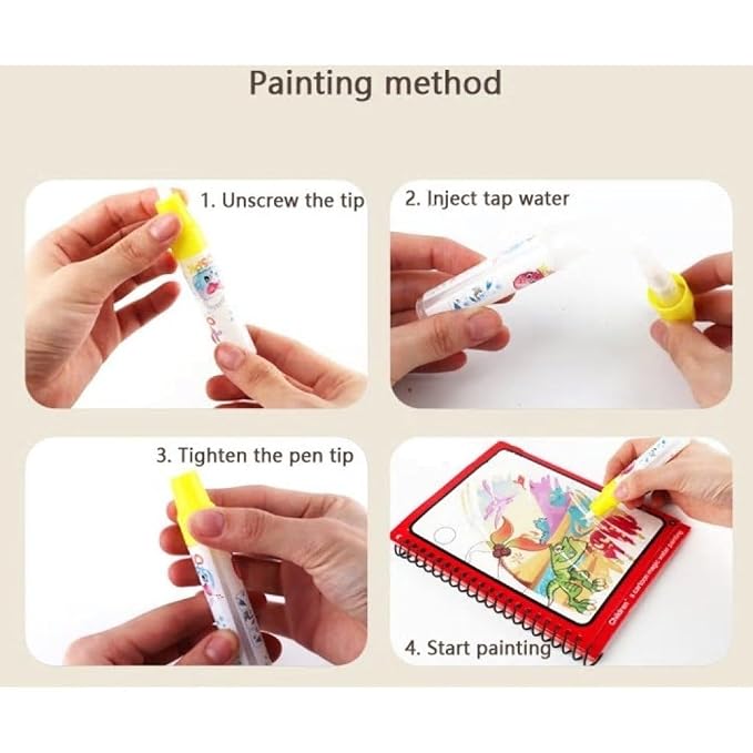 Reusable Water Painting Colouring Book with Water Pen