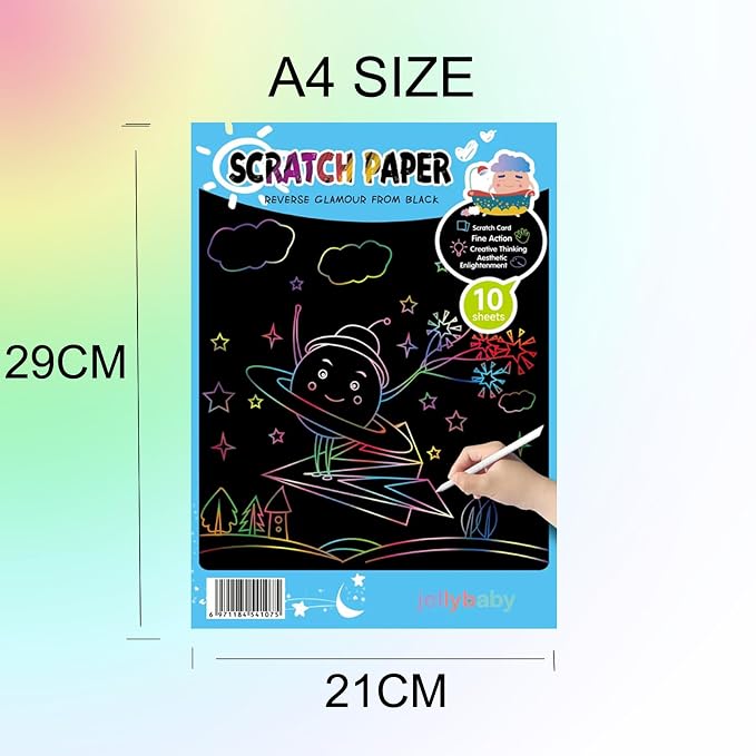Scratch Art Sheets Magic Drawing Coloring Book Black Scratch Paper