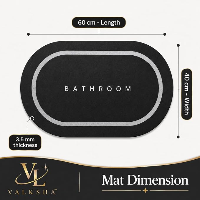 Anti Slip Oval Bathroom Mat - Quick Dry