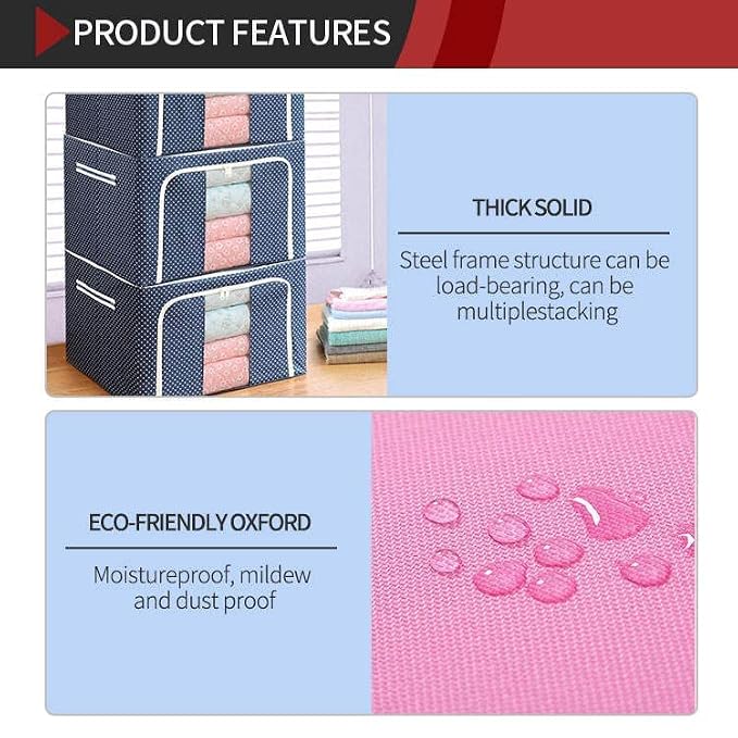 Wardrobe Organiser Folding Almira Steel Frame Cloth Box