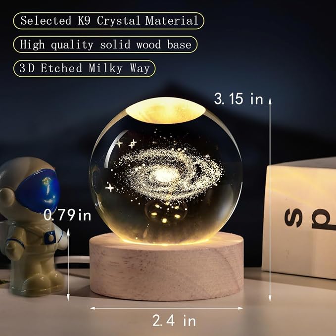 Galaxy Ball Galaxy 3D Crystal LED Stand Glass Decorative Ball