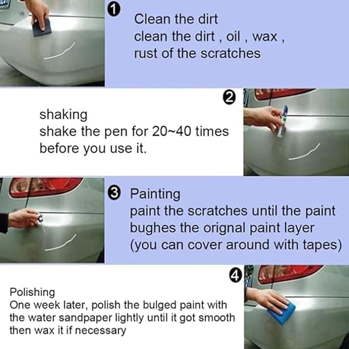 WHITE Car Scratch Remover Touch Up Paint Pen