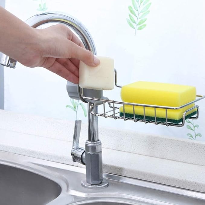 Sink Tap Stand - Stainless Steel Adjustable Faucet Shelf Drain Rack