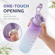 1 Liter Motivational Water Bottle with Straw & Time Marker