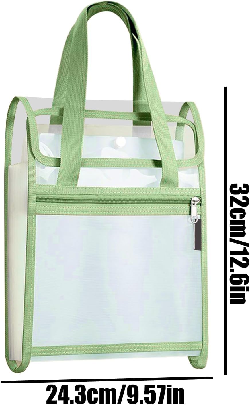 Transparent A4 File Holder Bag with Handle