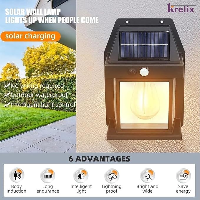 Solar Induction Wall Lamp Outdoor with Motion Sensor