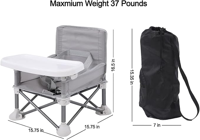 Folding Portable High Chair with Tray Baby