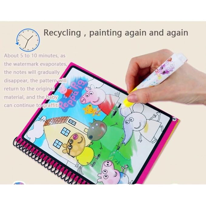Reusable Water Painting Colouring Book with Water Pen