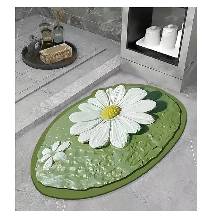 Water Absorbent 3D Multi Flower Design Anti-Slip Mat