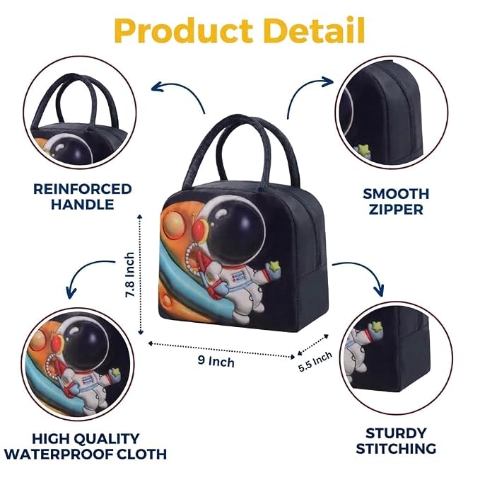 3D Cartoon Printed Insulated Lunch Storage Hand Bag