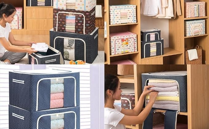 Wardrobe Organiser Folding Almira Steel Frame Cloth Box