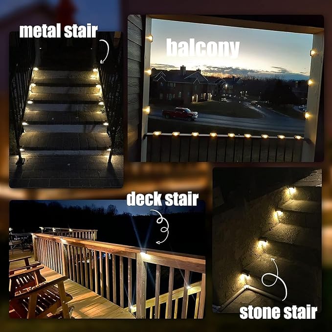 Solar Deck Lights Fence Post Solar Lights for Patio Pool Stairs Step