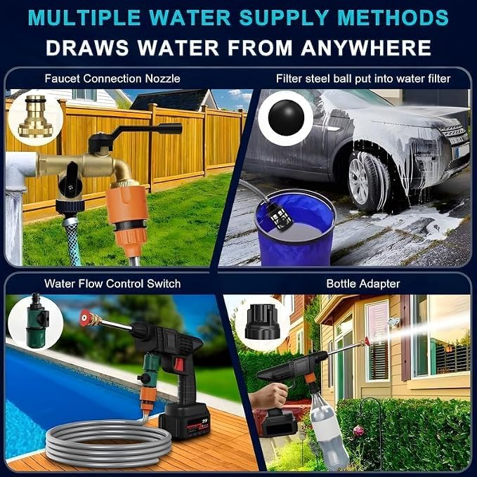 Portable Power Washer with Adjustable Nozzle