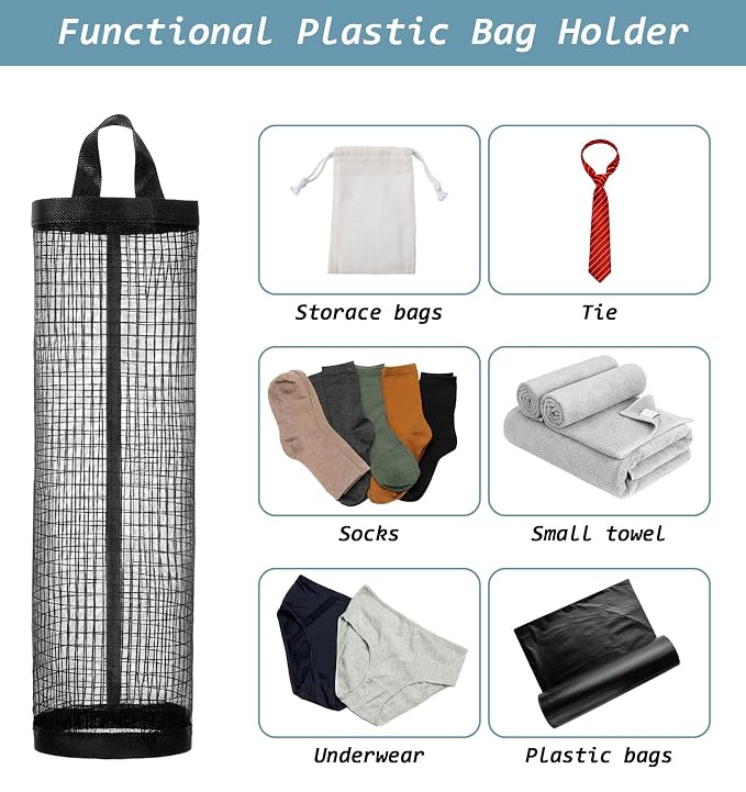 Plastic Bag Holders, Grocery Bag Storage Hanging Storage Dispenser