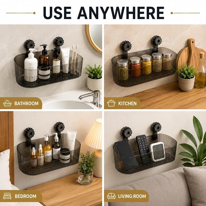 Suction Cup Bathroom Shelf Rack