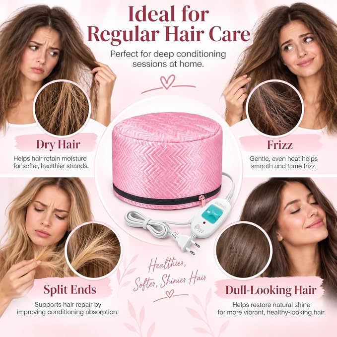 Hair Thermal Treatment Heating Cap in Pink Colour