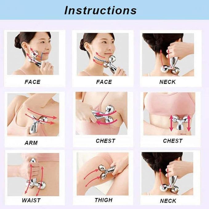 Manual 3D Massager Roller 360 Rotate Face