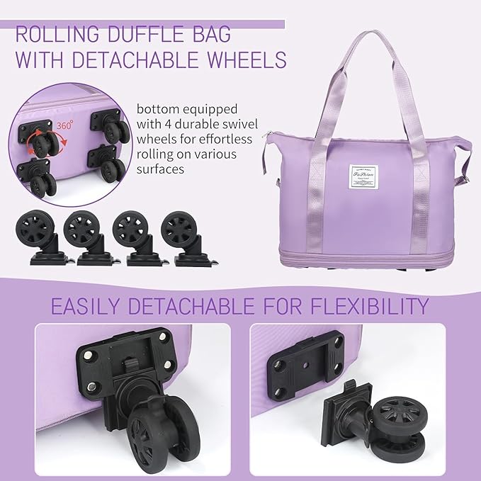 Foldable Shopping Trolley Bag with Wheels Lightweight & Waterproof