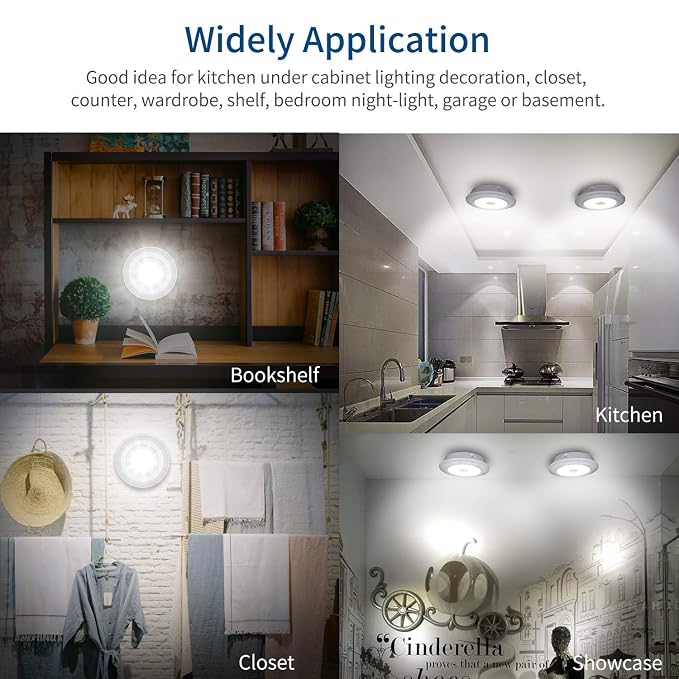 Adjustable Brightness for Dark Cabinet Night Light Wall with Timer