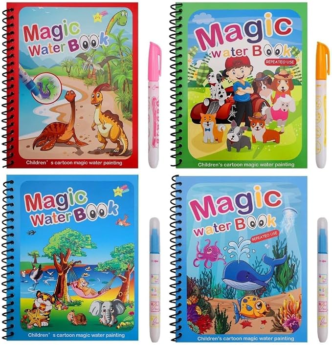 Reusable Water Painting Colouring Book with Water Pen