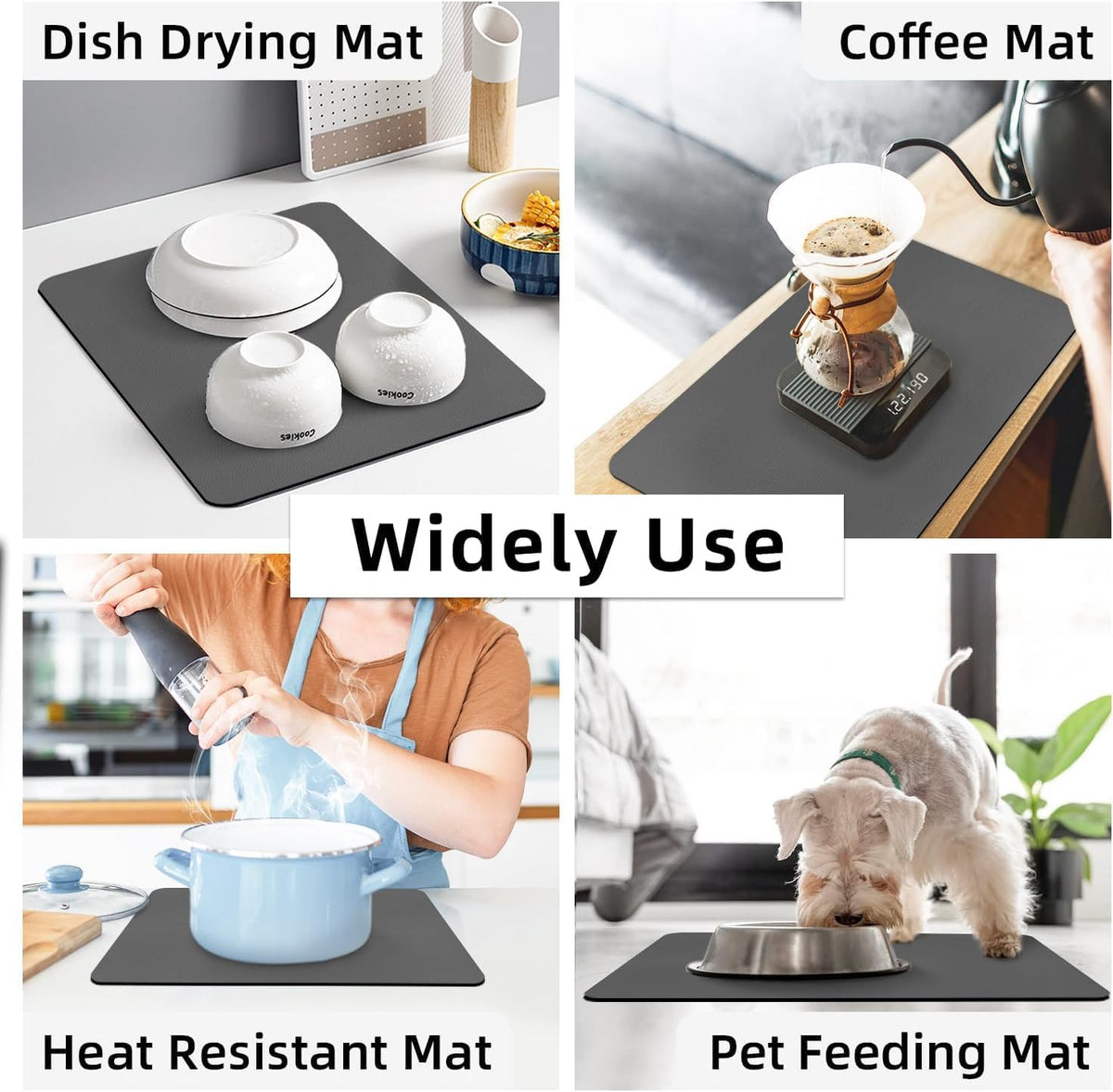 Super Absorbent Dish Drying Mat for Kitchen Counter