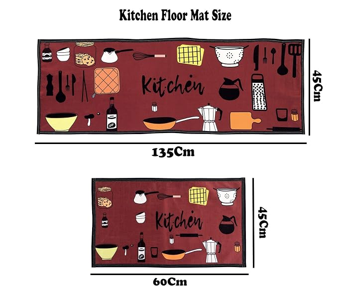 Kitchen Floor Mat & Runner with Anti Skid Backing