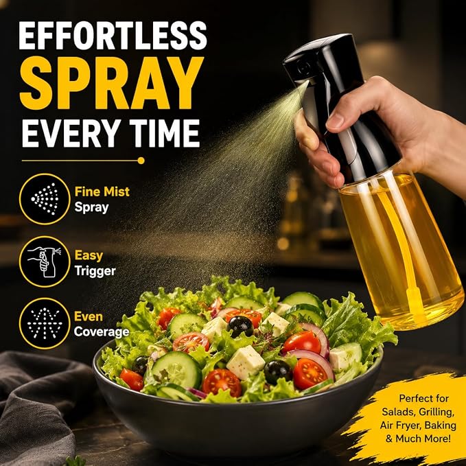 Refillable Olive Oil Sprayer with Fine Mist Trigger