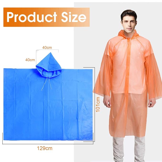 Ponchos Multi-colored Raincoat for Camping Hiking Traveling