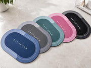Anti Slip Oval Bathroom Mat - Quick Dry