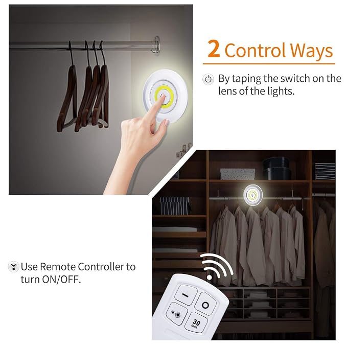 Adjustable Brightness for Dark Cabinet Night Light Wall with Timer