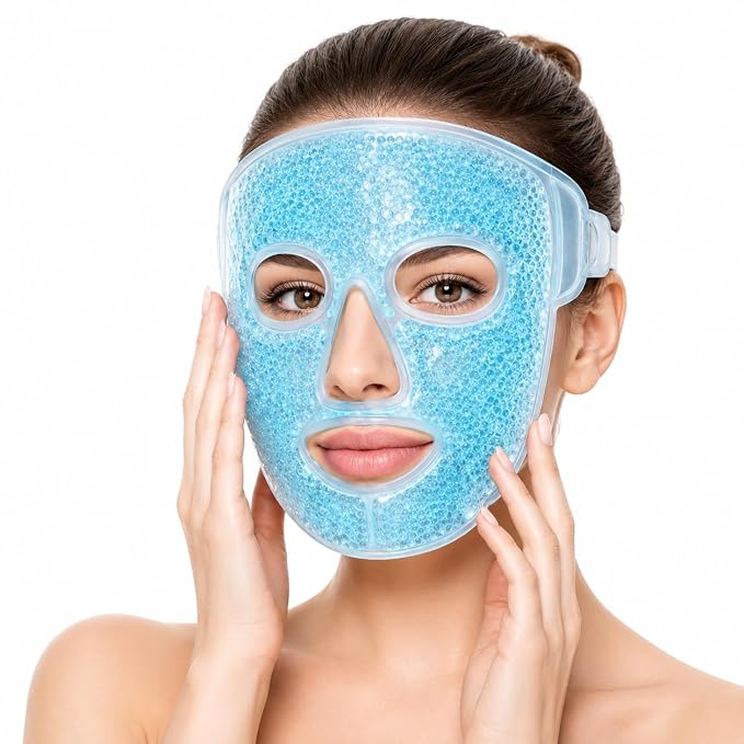Reusable Full Face Ice Gel Mask for Puffy Eyes & Dark Circles