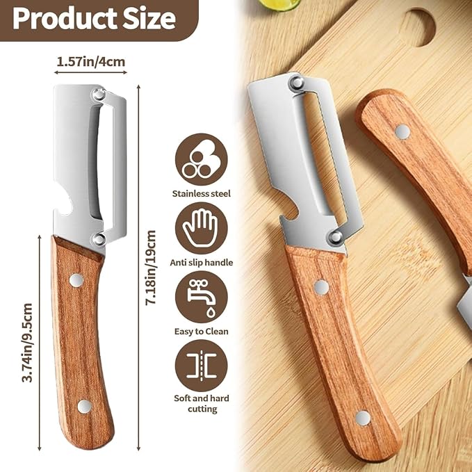 3 in 1 Peeling Knife Bottle Opener Multi-Functional Kitchen with Wooden Handle