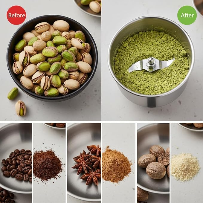 Stainless Steel Portable Mini Electric Coffee & Spice Grinder