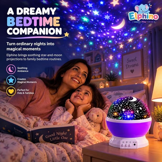 Star Master Galaxy Projector Night Lamp with Rotating Lights