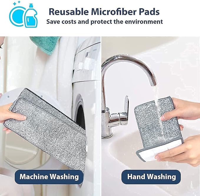 Telescopic Floor Cleaning Mop Set with 2 Reusable Pads